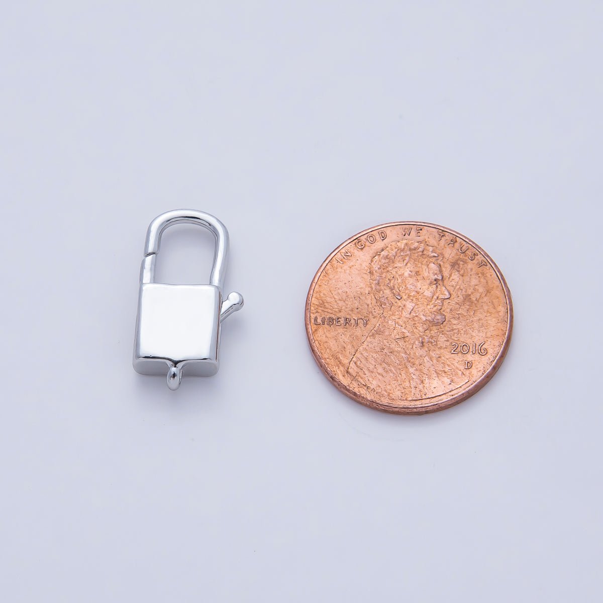 18K Gold Filled 18mm Rectangular Padlock Lobster Claw Clasps Finding in Gold & Silver | Z1417 Z1615 - DLUXCA