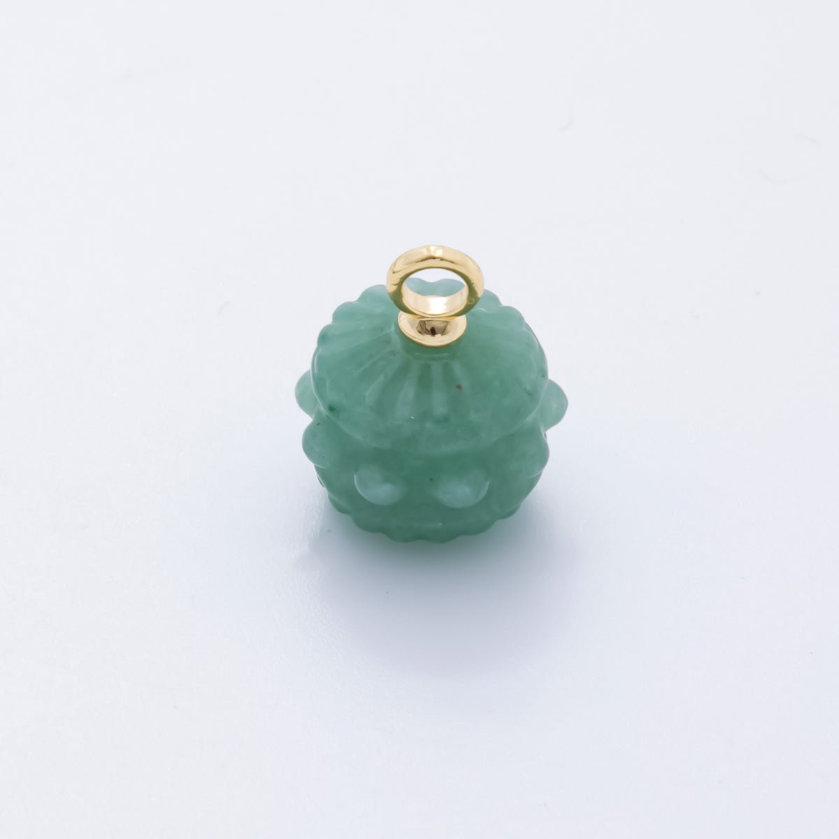 18K Gold Filled 19mm Aventurine, Carnelian, Quartz Drum Barrel Gemstone Charm | AH833 - AH835 - DLUXCA