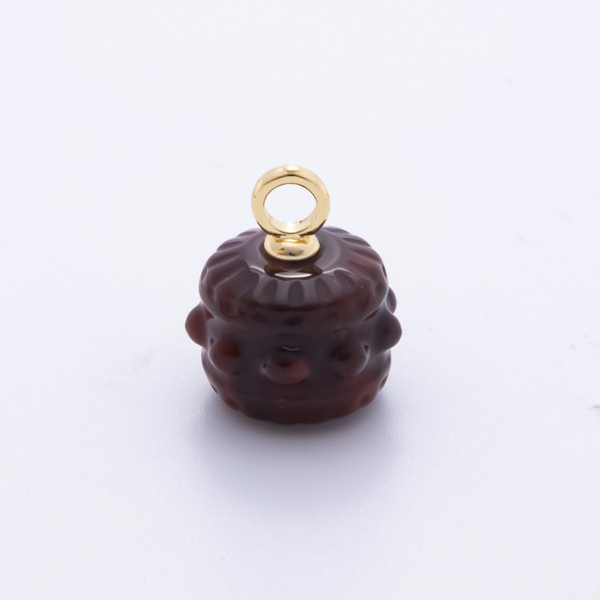 18K Gold Filled 19mm Aventurine, Carnelian, Quartz Drum Barrel Gemstone Charm | AH833 - AH835 - DLUXCA