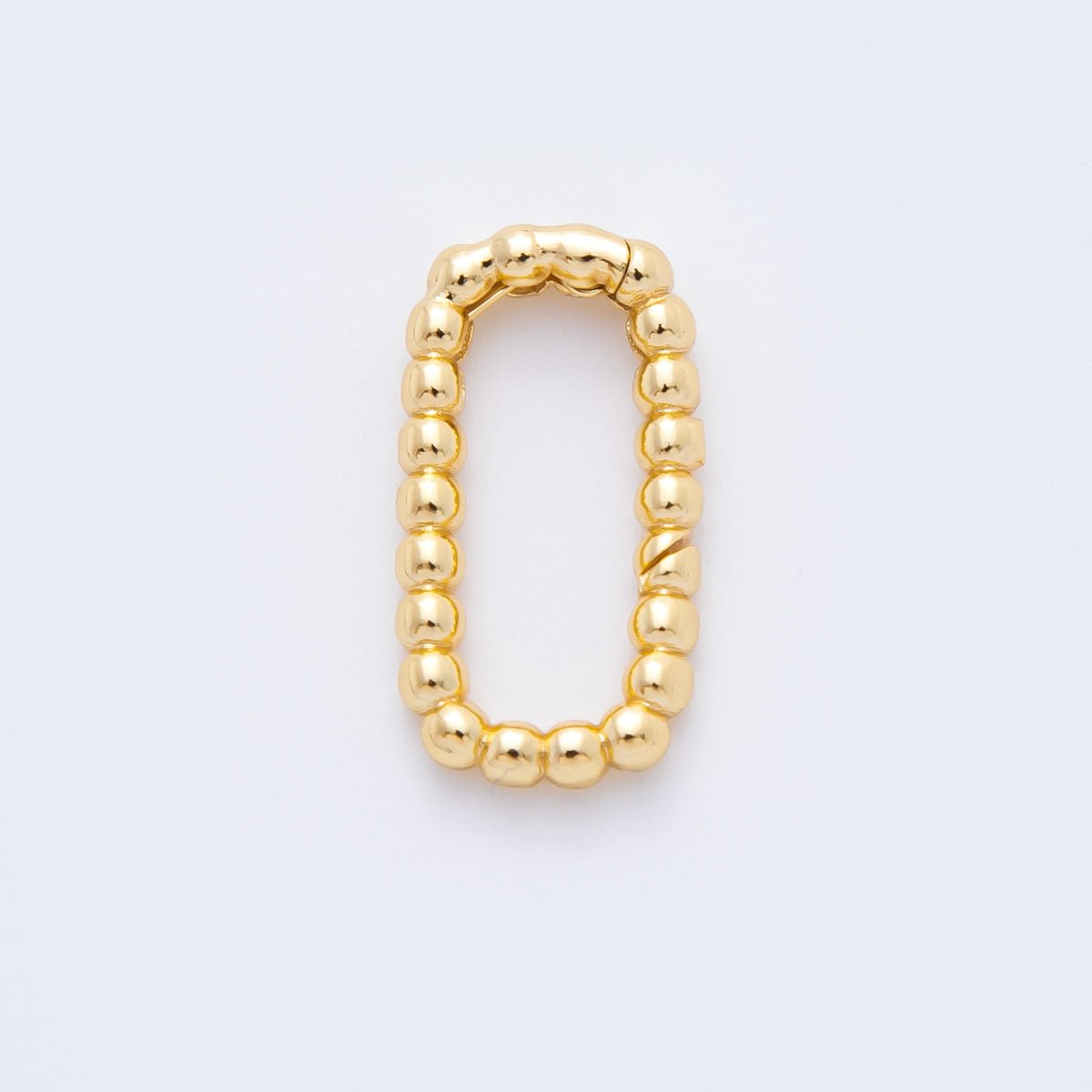 18K Gold Filled 19mm Bubbly Rectangular Push Gate Clasp Charm Finding | Z1406 - DLUXCA