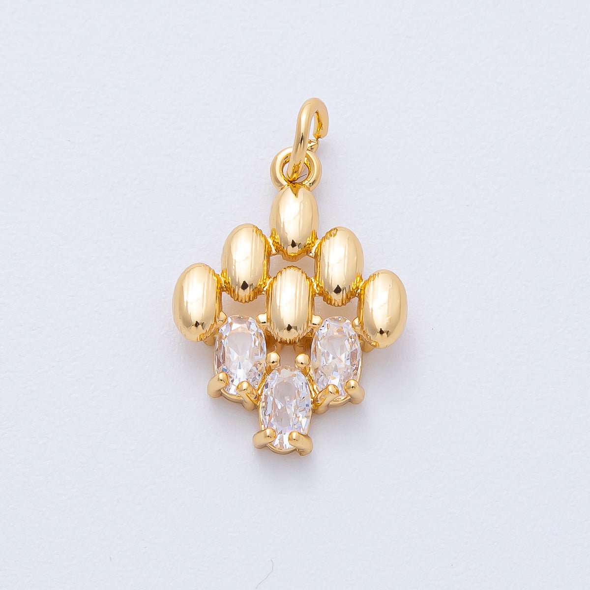 18K Gold Filled 19mm CZ Panther Chain Link Geometric Charm | AK162 - DLUXCA