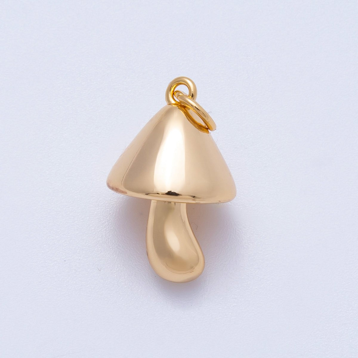 18K Gold Filled 19mm Minimalist Mushroom 3D Multidimensional Charm | Charms - 00426 - DLUXCA