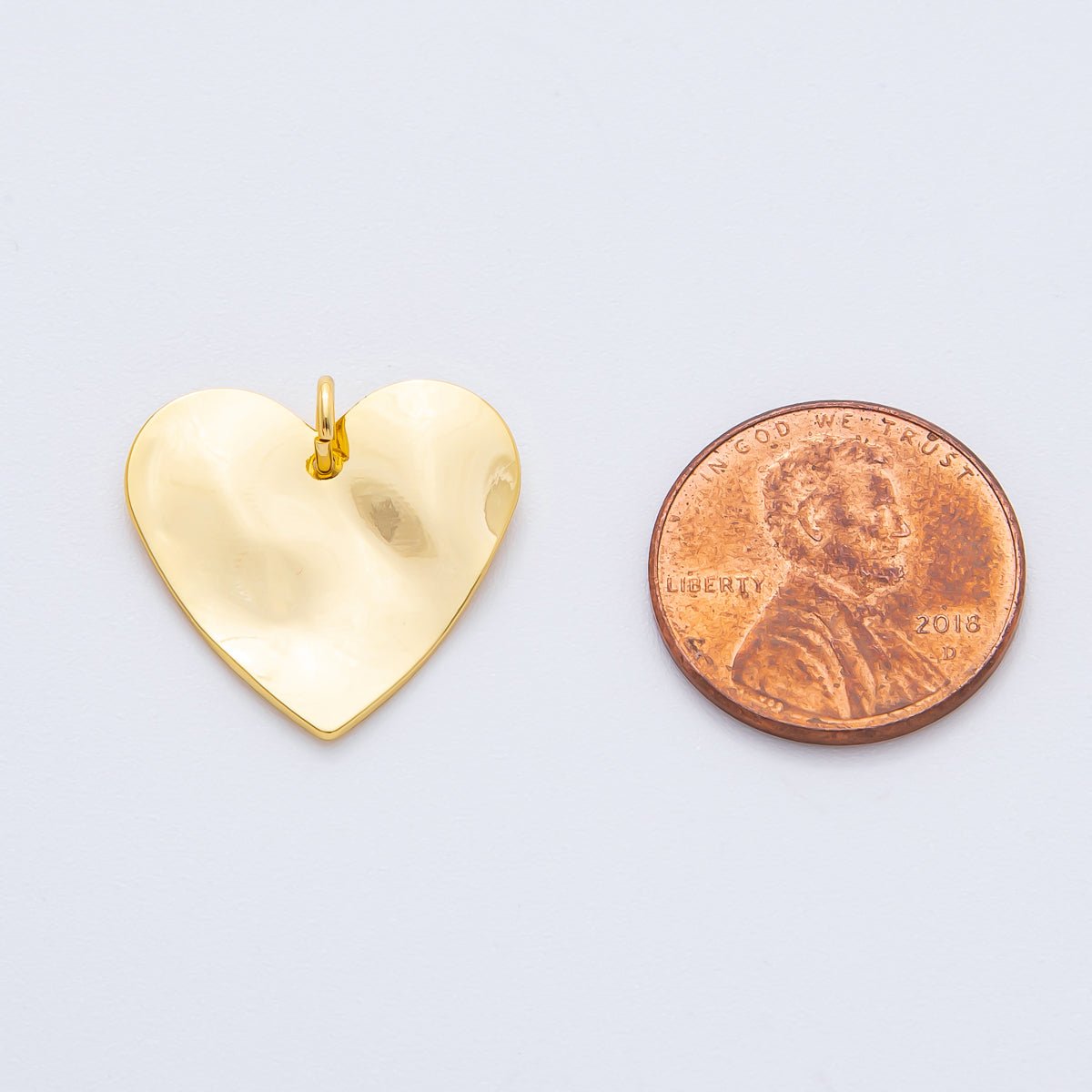 18K Gold Filled 19mm Modern Freeform Heart Shape Charm | N - A1972 - DLUXCA