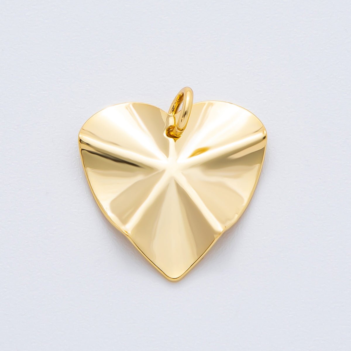 18K Gold Filled 19mm Sunburst Freeform Heart Shape Charm | N - A1973 - DLUXCA
