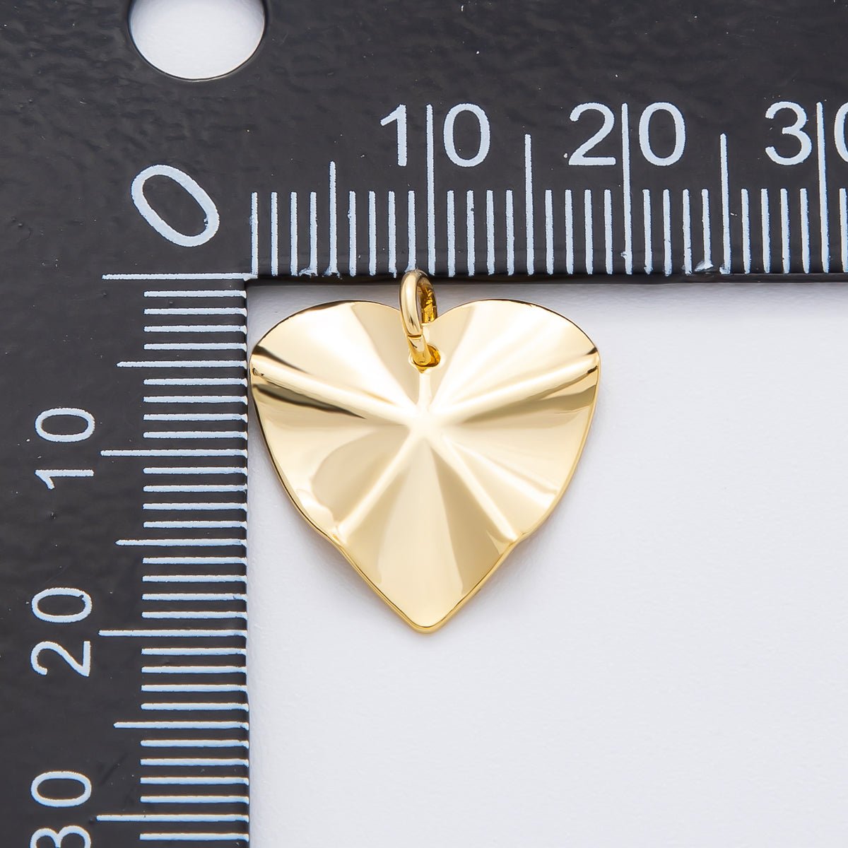 18K Gold Filled 19mm Sunburst Freeform Heart Shape Charm | N - A1973 - DLUXCA