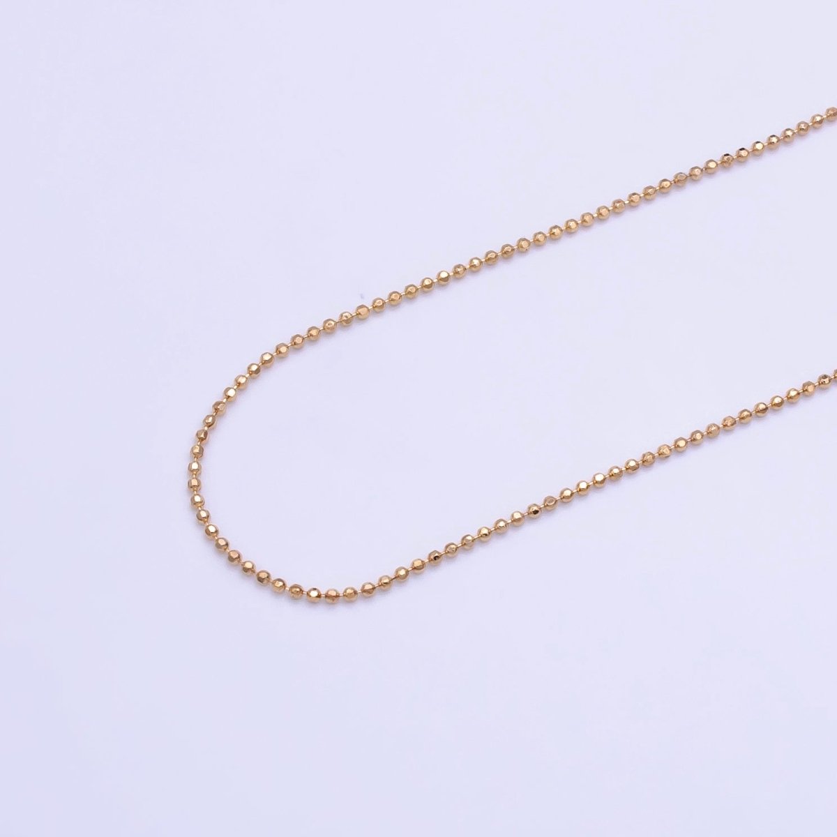 18K Gold Filled 1mm Bead Chain 20 Inch Necklace | WA-2498 - DLUXCA