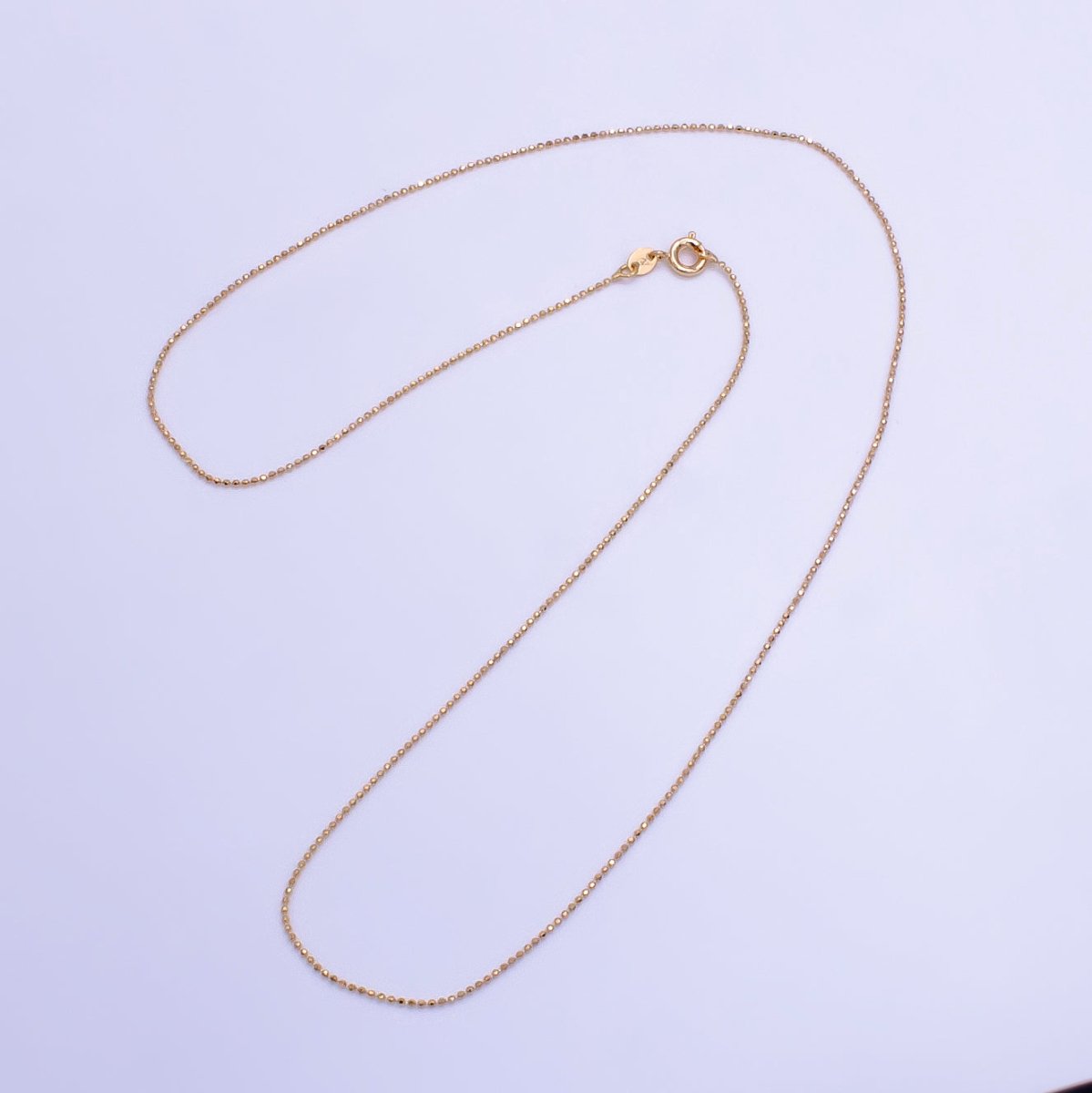 18K Gold Filled 1mm Bead Chain 20 Inch Necklace | WA-2498 - DLUXCA