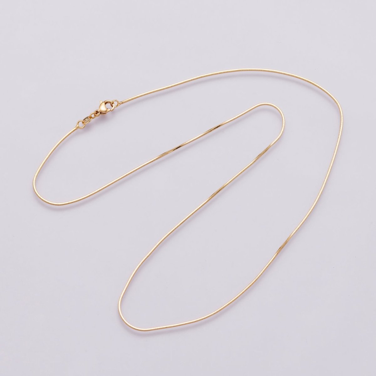 18K Gold Filled 1mm Snake Cocoon Chain 20 Inch Necklace | WA - 04038 - DLUXCA
