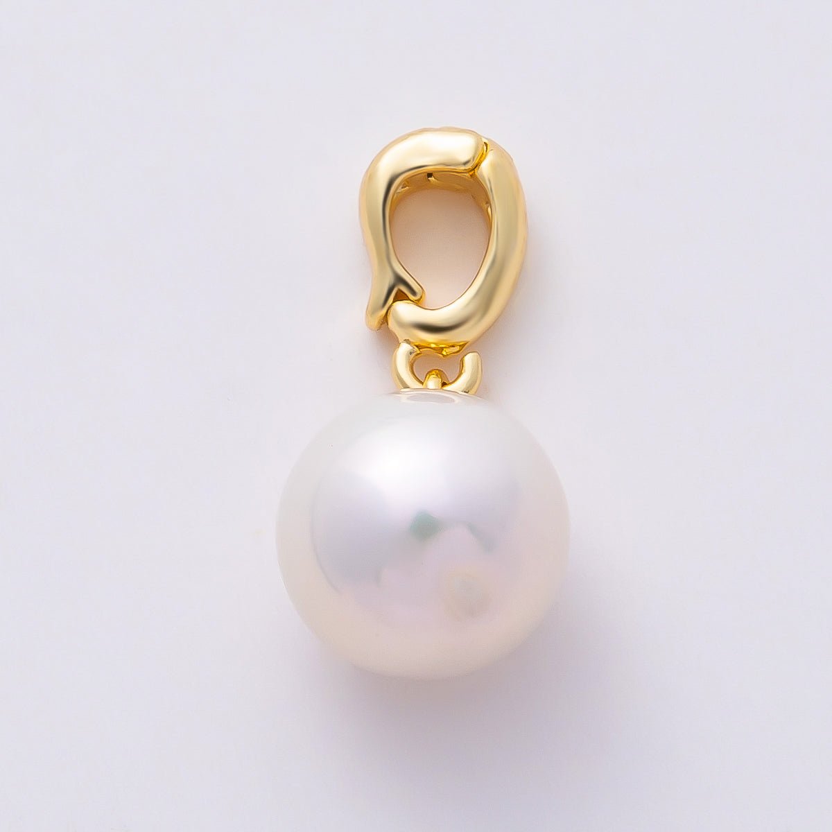 18K Gold Filled 20 White, Pink Freshwater Pearl Snap Rondelle Drop Pendant | Charms-01079 Charms-01080 - DLUXCA