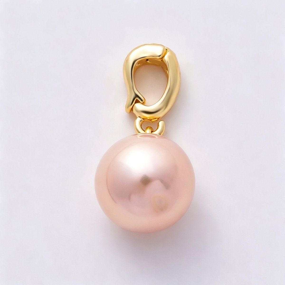 18K Gold Filled 20 White, Pink Freshwater Pearl Snap Rondelle Drop Pendant | Charms-01079 Charms-01080 - DLUXCA