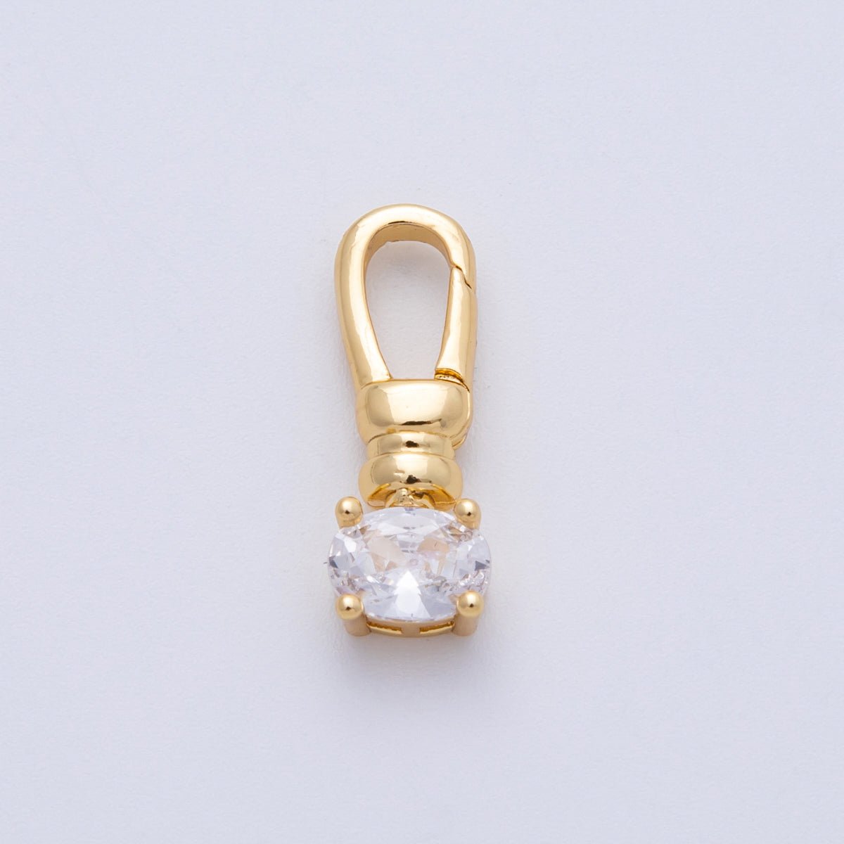 18K Gold Filled 20mm Clear CZ Push Gate Clasp Closure | Findings - 00052 - DLUXCA