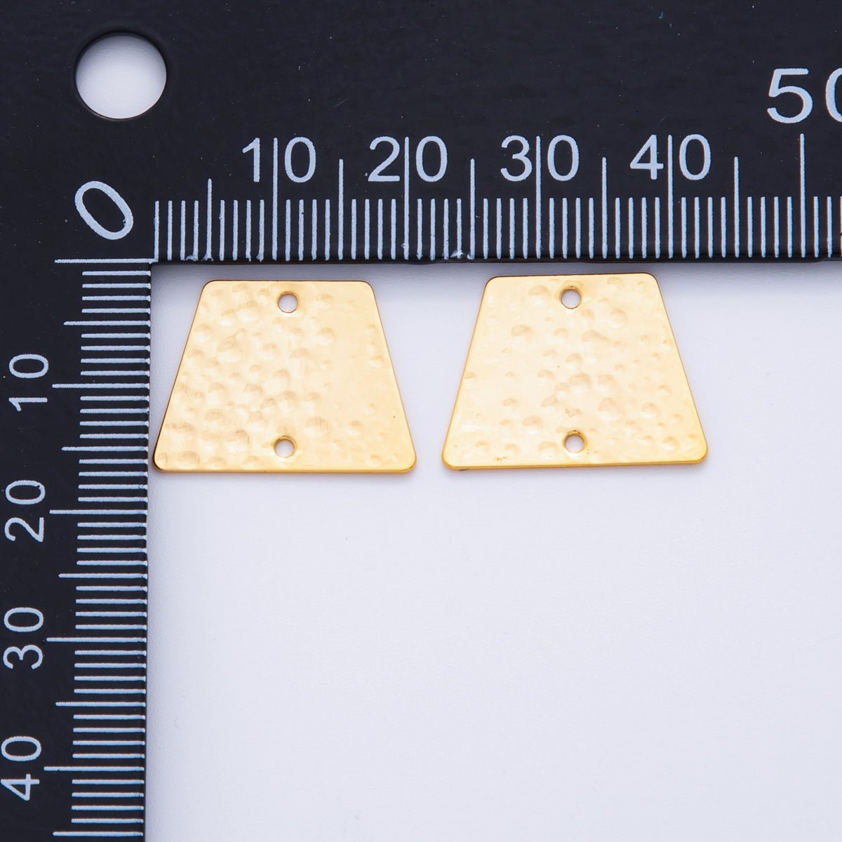 18K Gold Filled 20mm Edged Square Hammered Connector Finding | Z1198 - DLUXCA