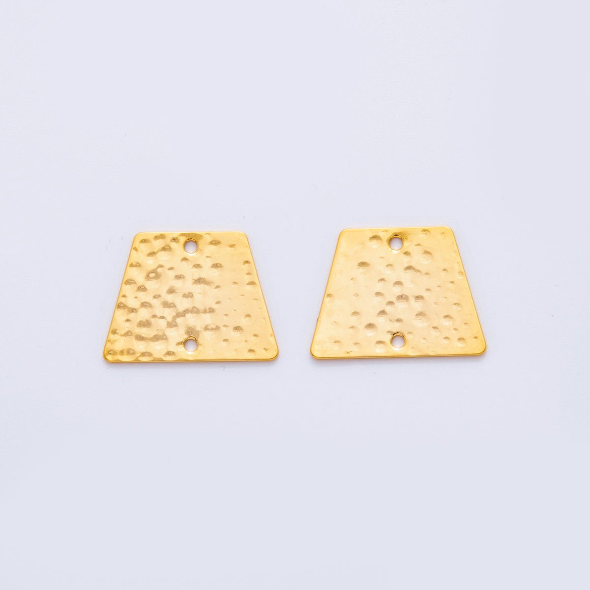 18K Gold Filled 20mm Edged Square Hammered Connector Finding | Z1198 - DLUXCA