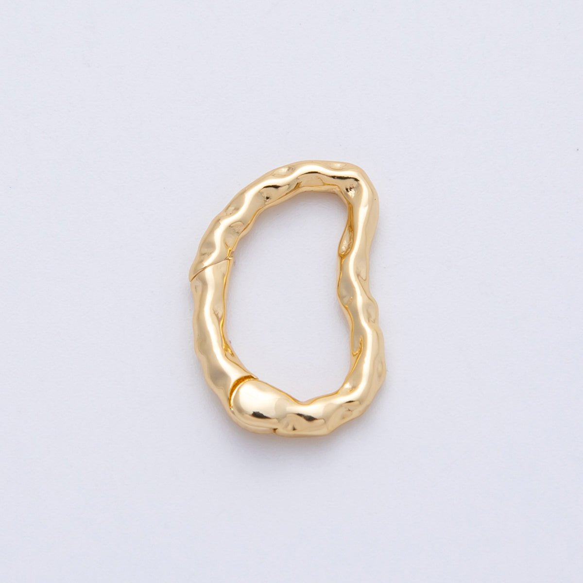 18K Gold Filled 20mm Hammered Irregular Push Gate Clasp Closure | Findings - 00062 - DLUXCA