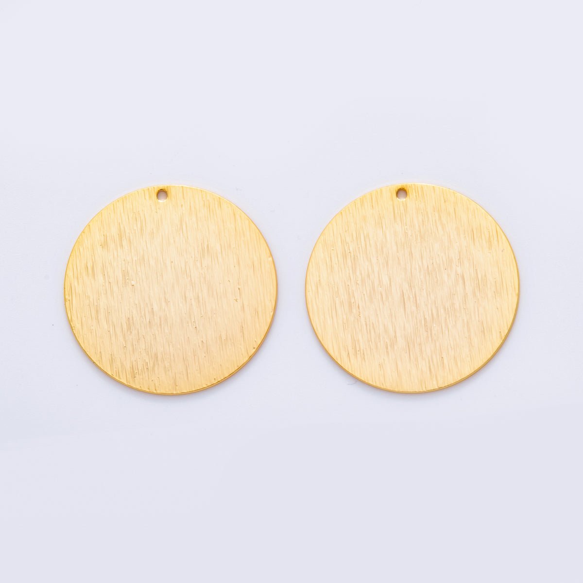 18K Gold Filled 20mm Lined Round Minimalist Thin Charm Finding | Z1191 - DLUXCA