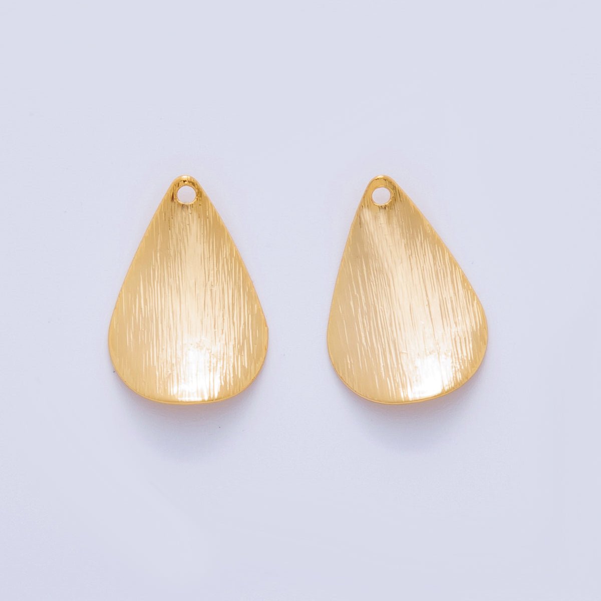 18K Gold Filled 20mm Lined Teardrop Thin Charm Finding | Z1175 - DLUXCA