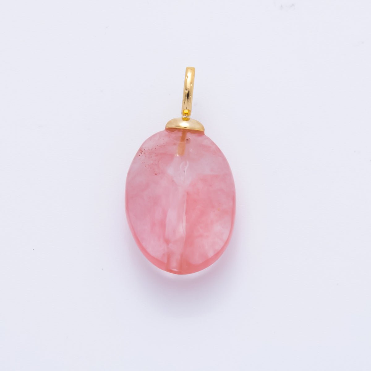 18K Gold Filled 20mm Multifaceted Gemstone Oval Drop Pendant | AF797 - AF800 - DLUXCA