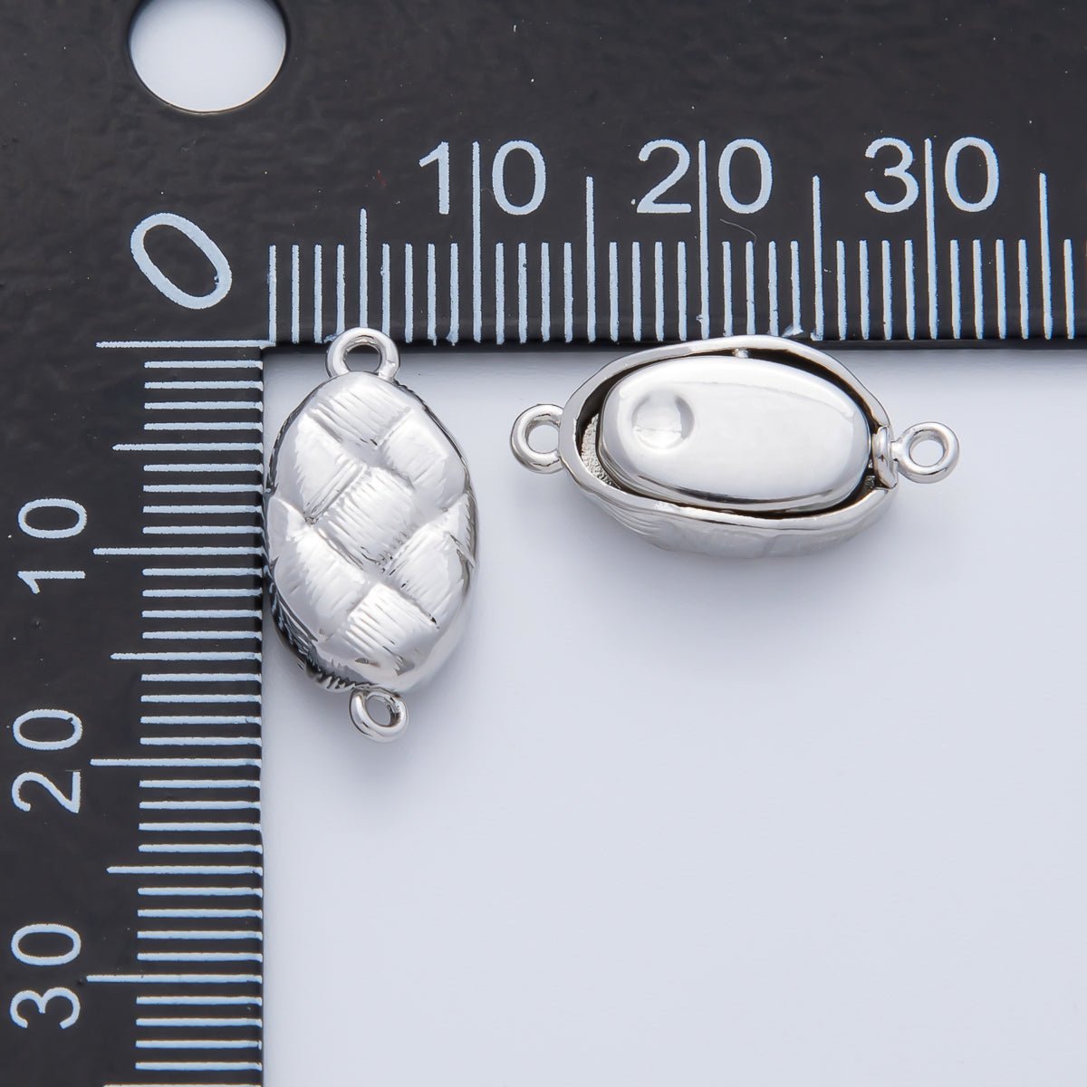 18K Gold Filled 20mm Quilted Box Clasps Closure Finding in Gold & Silver | Z1453 - DLUXCA