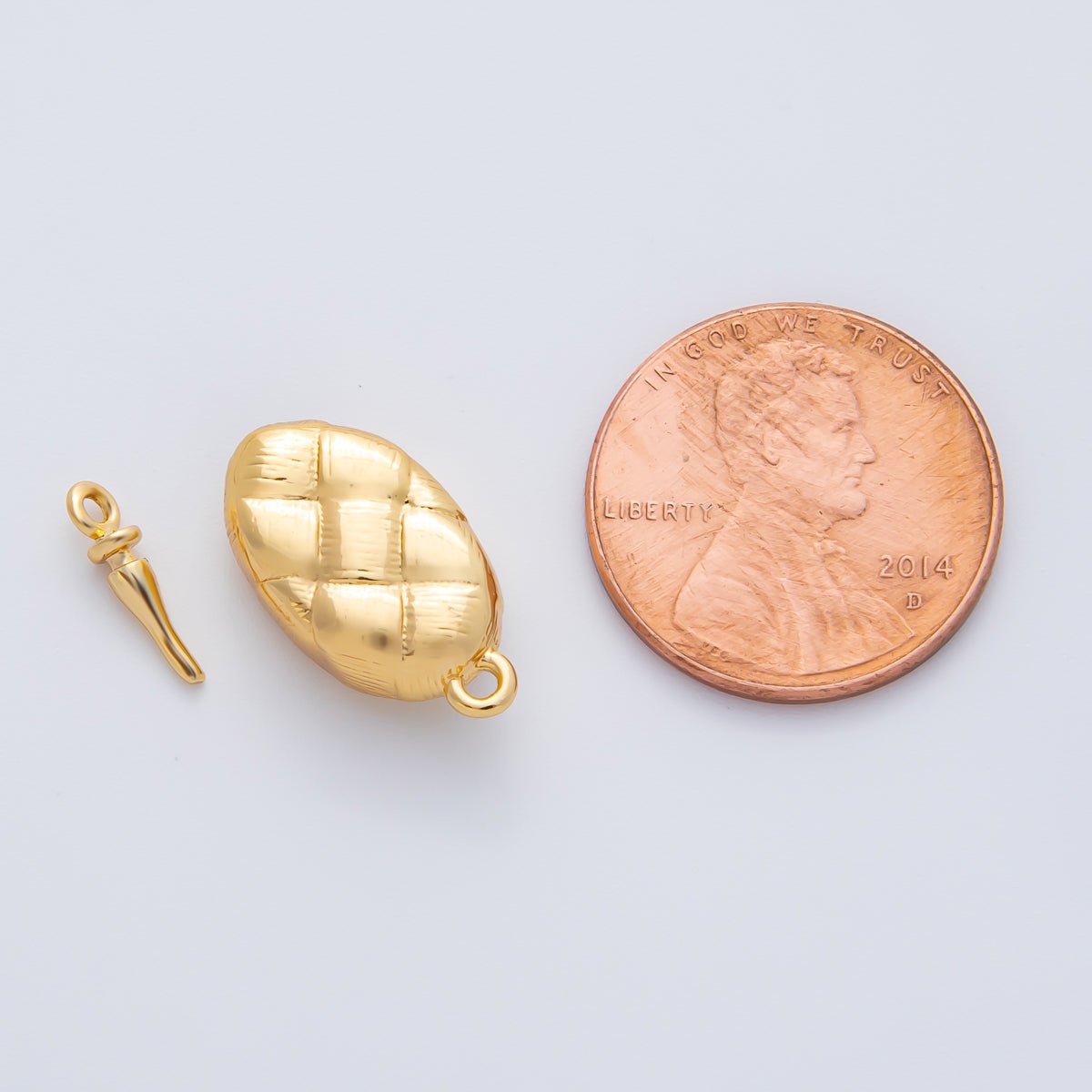 18K Gold Filled 20mm Quilted Box Clasps Closure Finding in Gold & Silver | Z1453 - DLUXCA