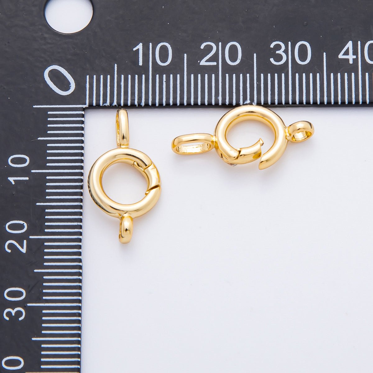 18K Gold Filled 20mm Round Push Gate Clasp Charm Enhancer Finding | Z1386 - DLUXCA