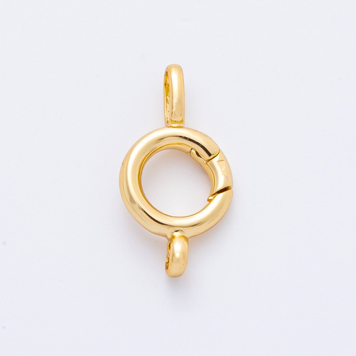 18K Gold Filled 20mm Round Push Gate Clasp Charm Enhancer Finding | Z1386 - DLUXCA