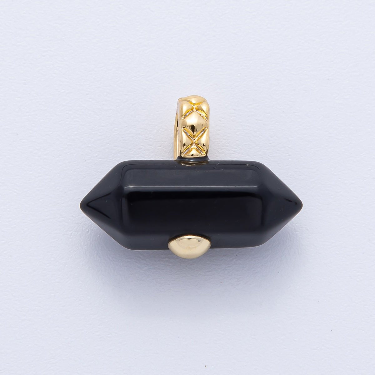 18K Gold Filled 21.3mm Natural Gemstone Point Croissant Pendant | AK129 - AK132 - DLUXCA
