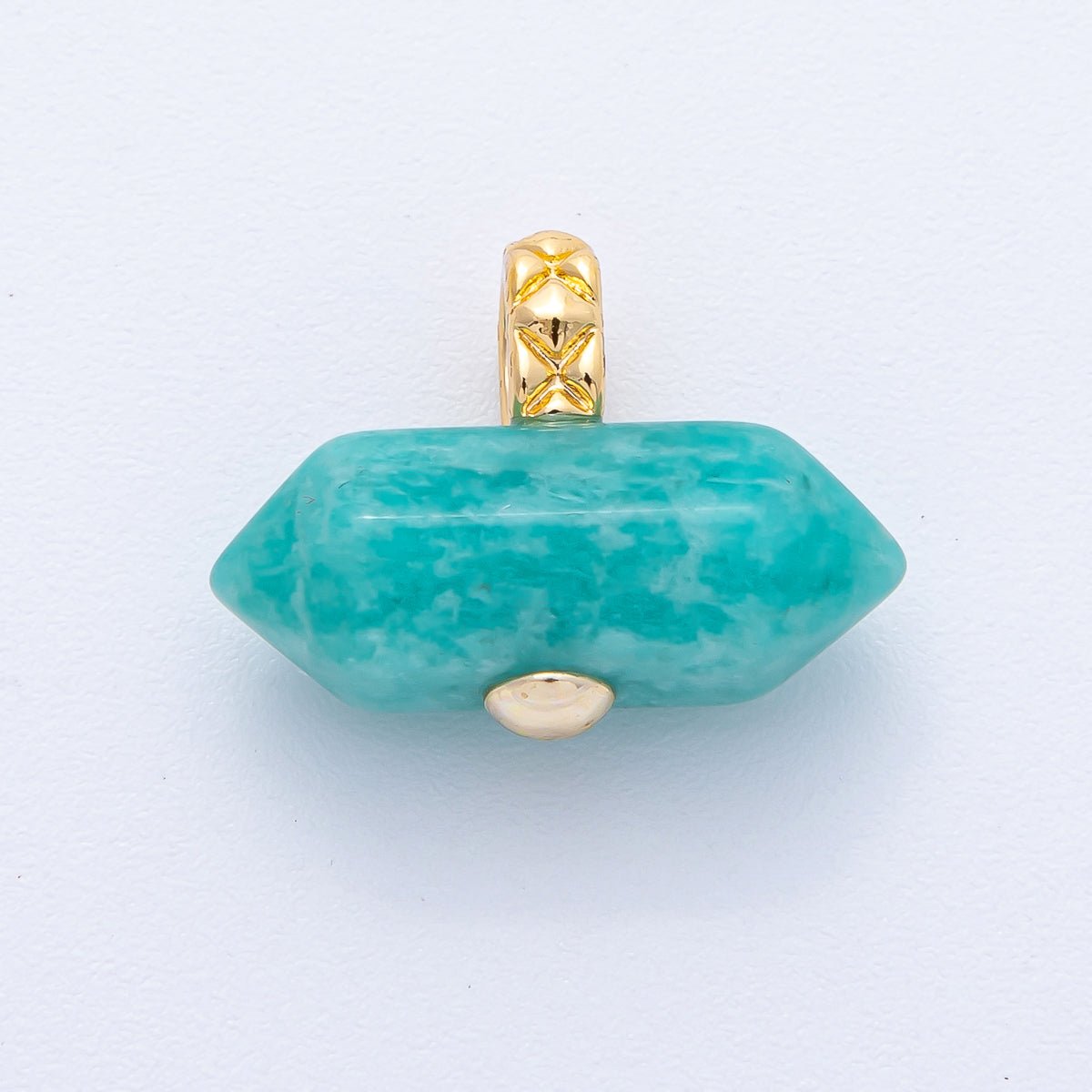 18K Gold Filled 21.3mm Natural Gemstone Point Croissant Pendant | AK129 - AK132 - DLUXCA