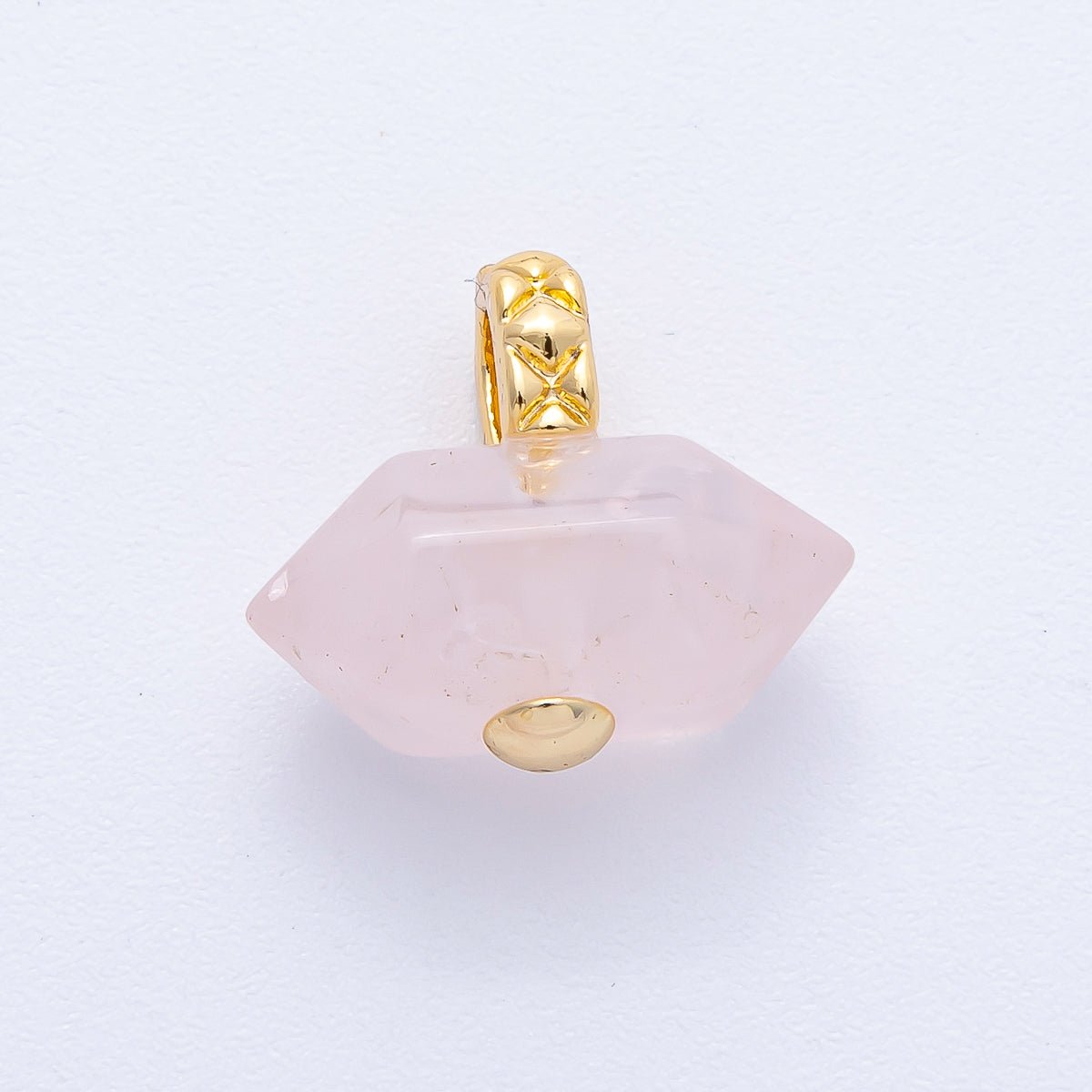 18K Gold Filled 21.3mm Natural Gemstone Point Croissant Pendant | AK129 - AK132 - DLUXCA