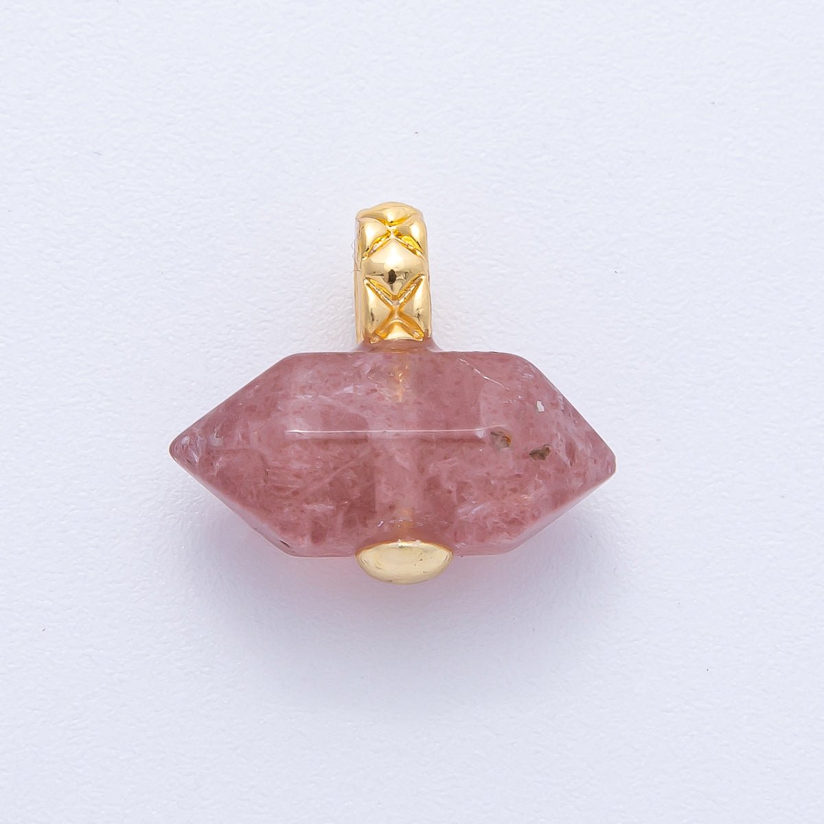 18K Gold Filled 21.3mm Natural Gemstone Point Croissant Pendant | AK129 - AK132 - DLUXCA