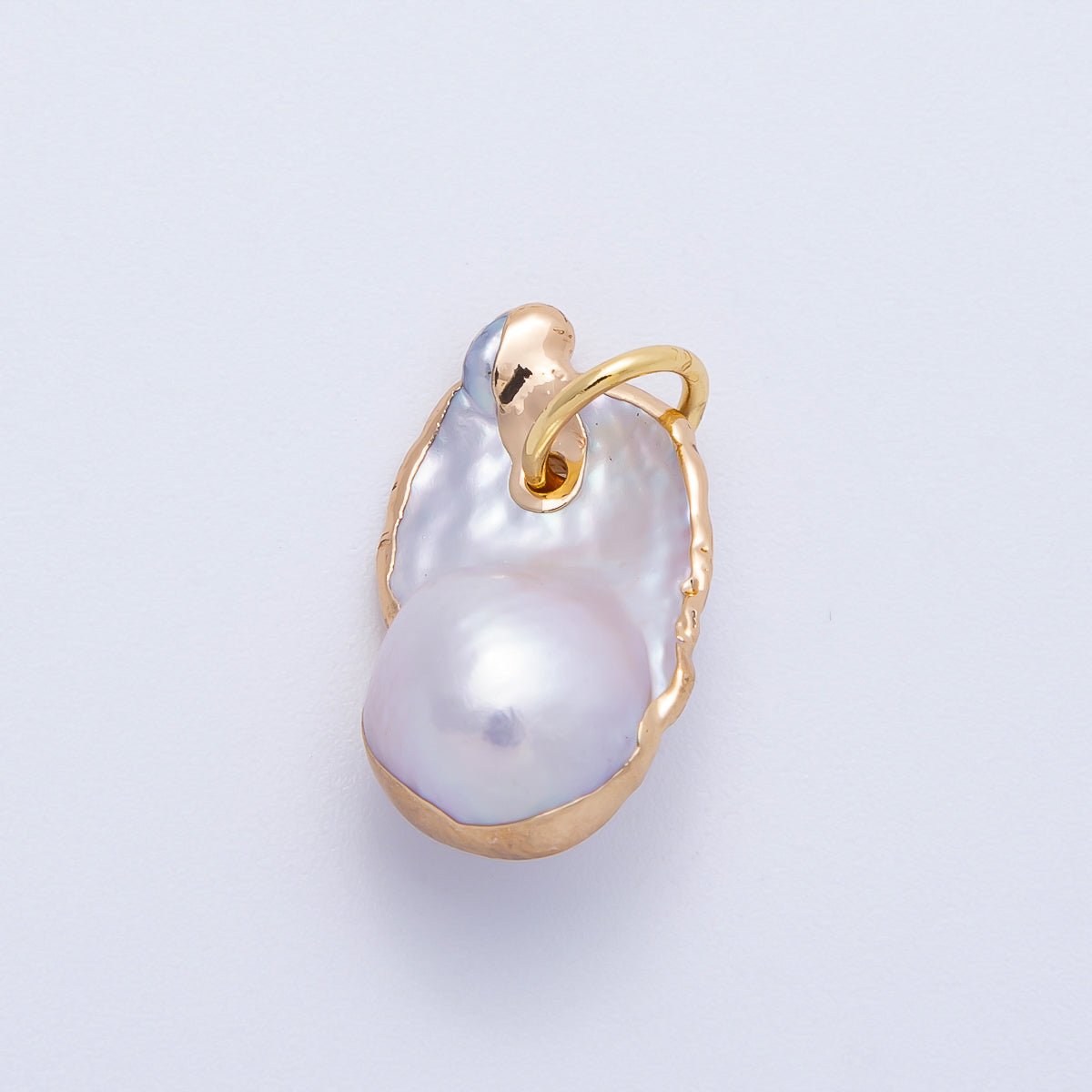 18K Gold Filled 21mm Baroque Freshwater Pearl Round Charm | Charms - 00640 - DLUXCA