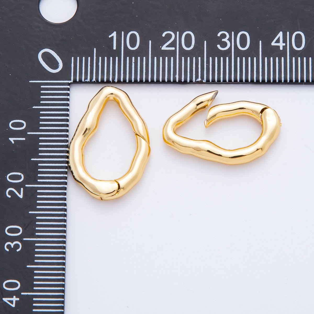 18K Gold Filled 21mm Irregular Oval Push Gate Clasp Finding | L849 - DLUXCA