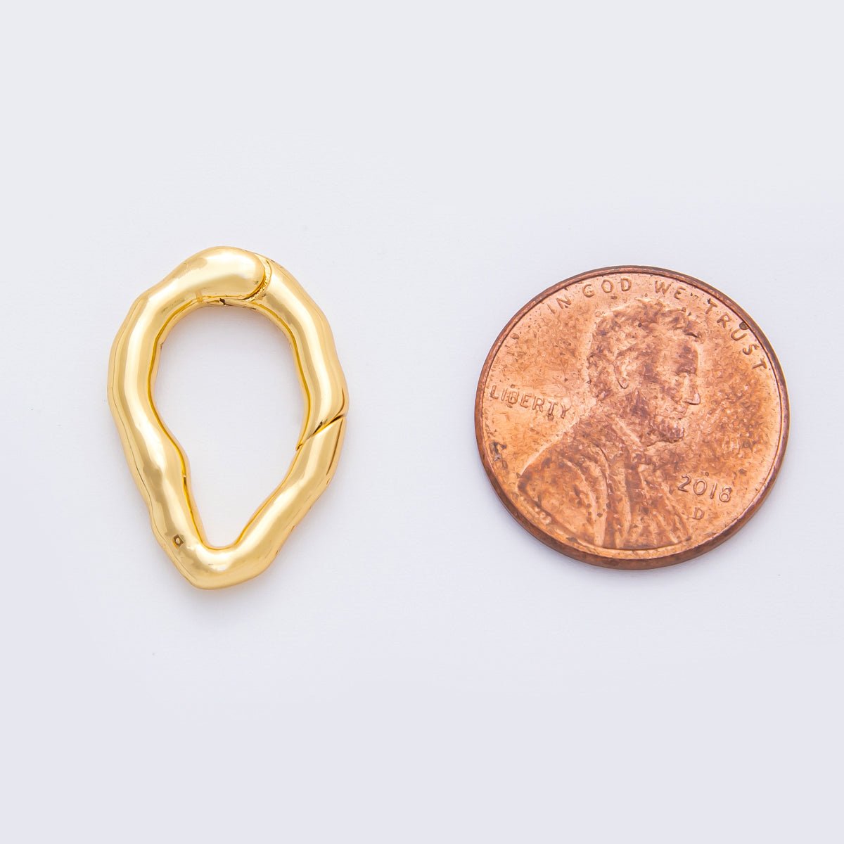 18K Gold Filled 21mm Irregular Oval Push Gate Clasp Finding | L849 - DLUXCA