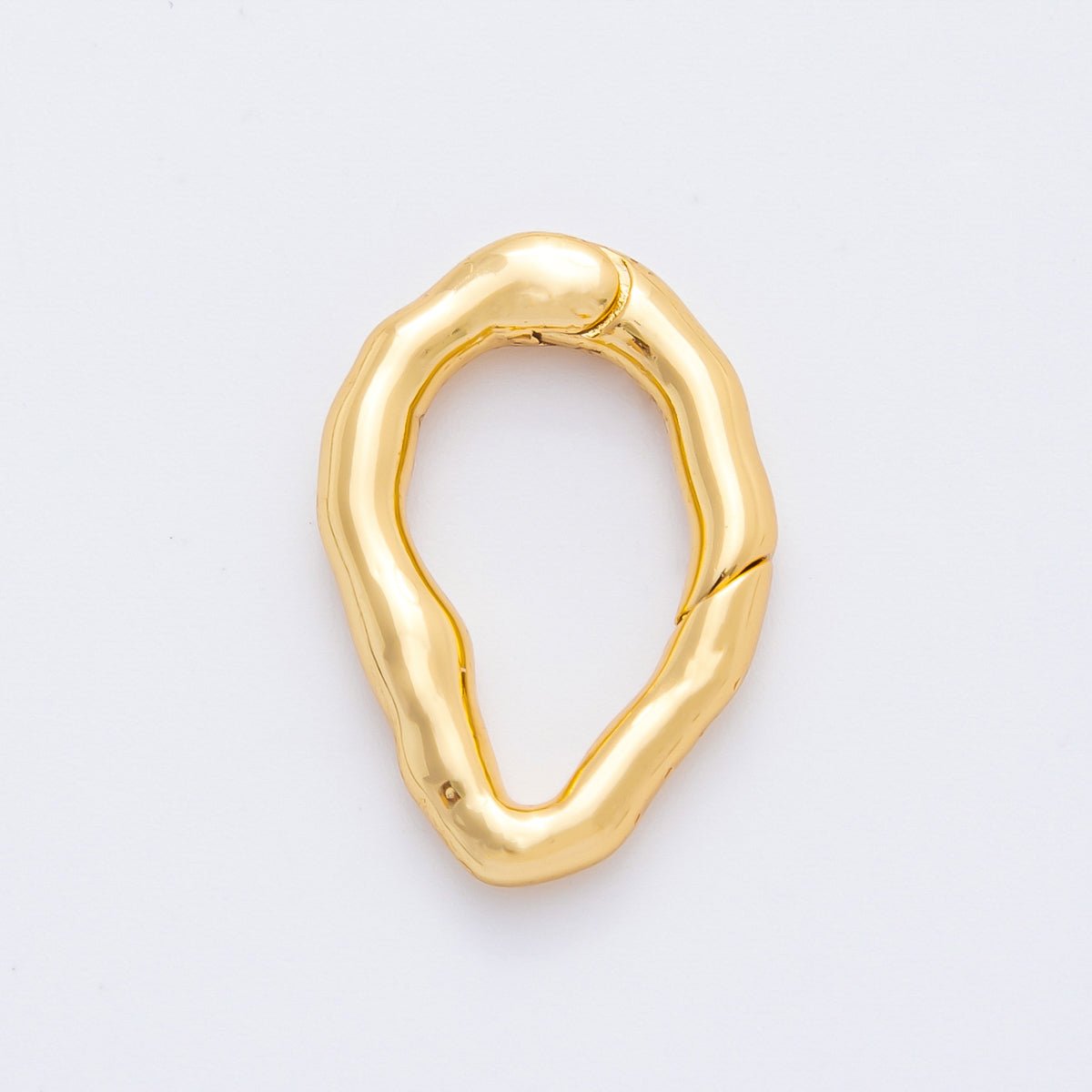 18K Gold Filled 21mm Irregular Oval Push Gate Clasp Finding | L849 - DLUXCA