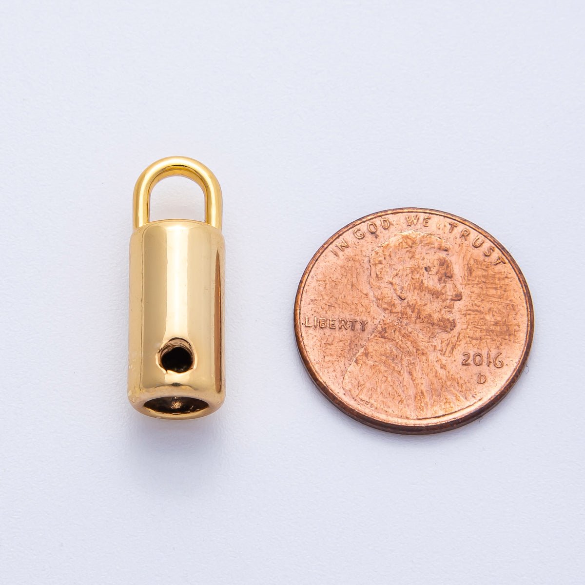 18K Gold Filled 21mm Minimalist Tube Cylinder End Cap Finding | Z1671 - DLUXCA