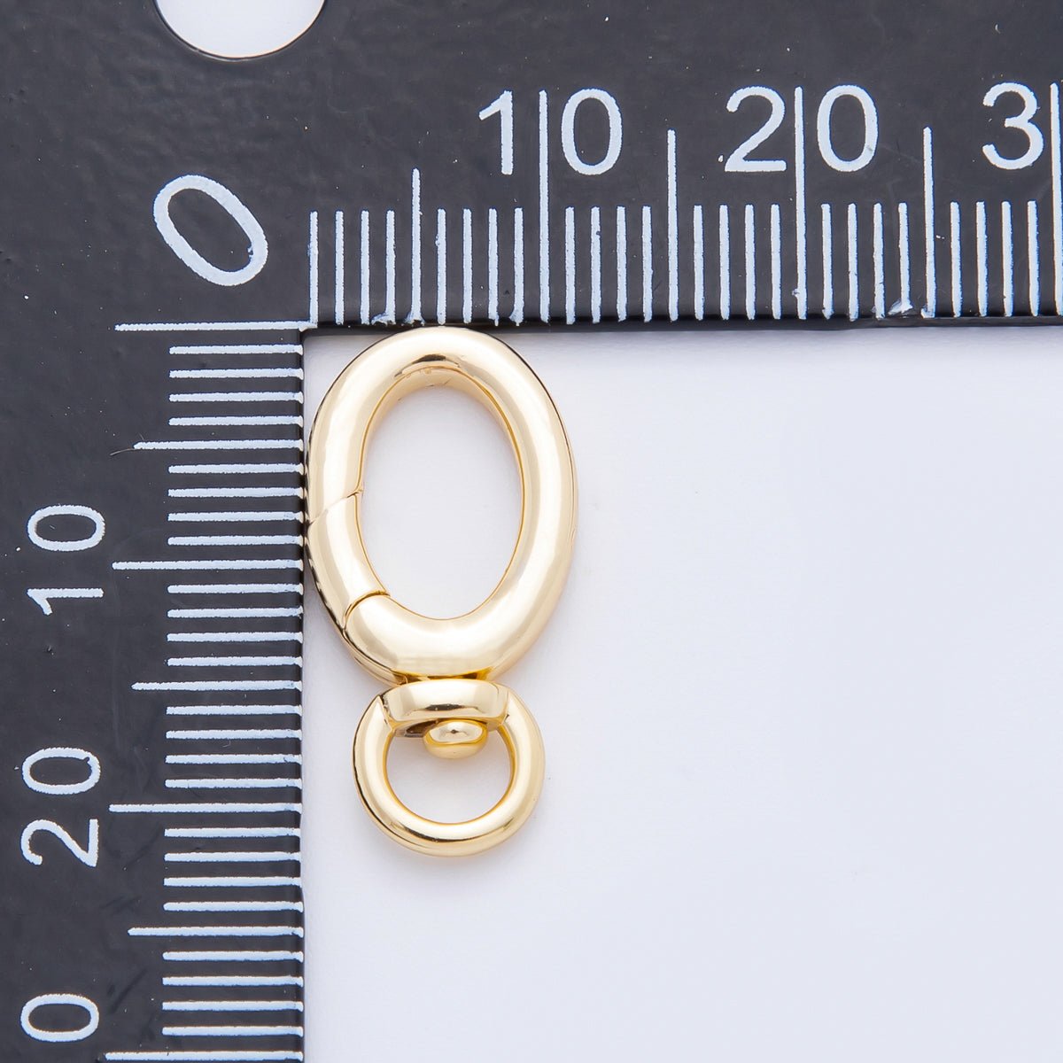 18K Gold Filled 21mm Oval Egg - Shaped Push Gate Clasp with Swivel Charm Finding | Z1392 - DLUXCA
