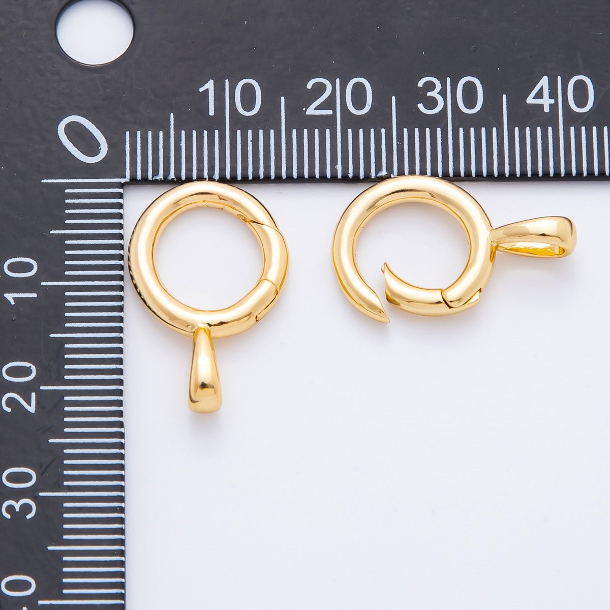 18K Gold Filled 22.5mm Round Push Gate Clasp with Big Hole Charm Finding | Z1388 - DLUXCA