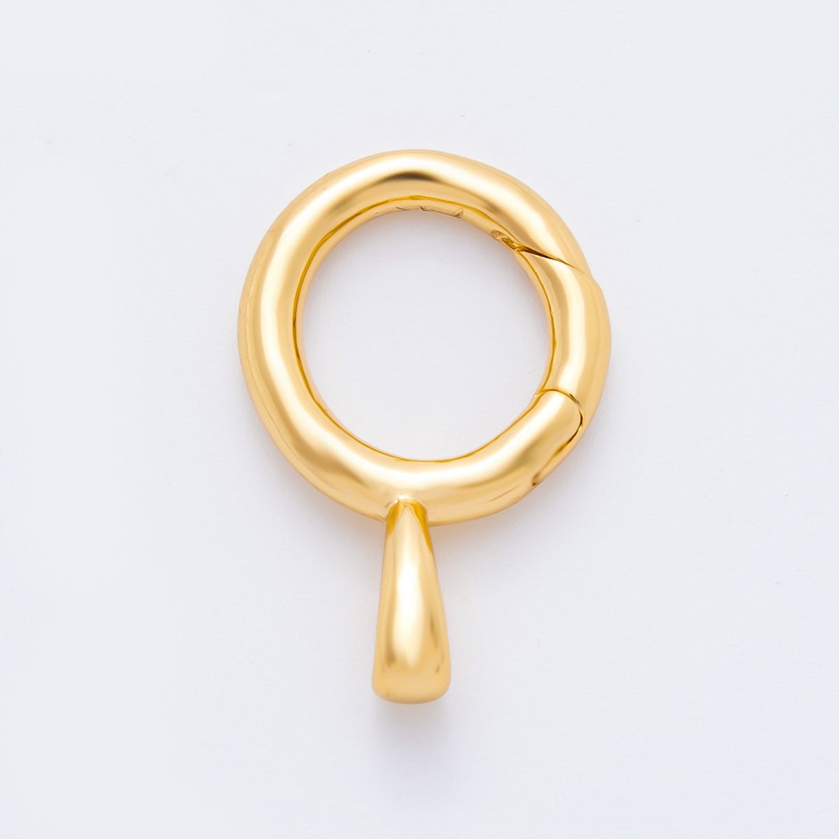 18K Gold Filled 22.5mm Round Push Gate Clasp with Big Hole Charm Finding | Z1388 - DLUXCA