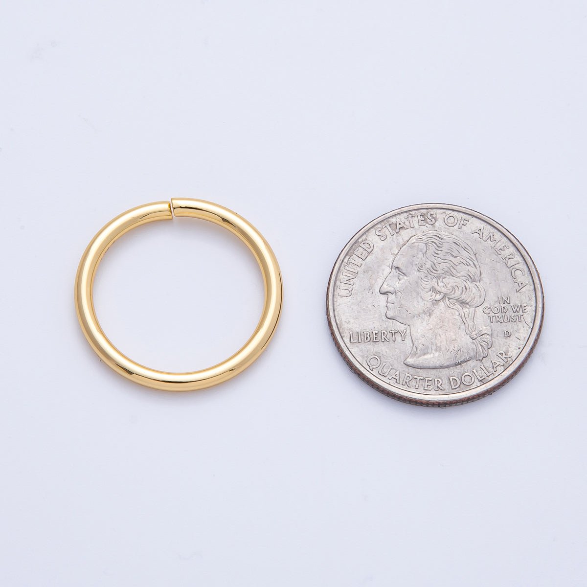 18K Gold Filled 22mm, 23mm, 24mm Open Round Jump Ring Finding | Z1606 - Z1608 - DLUXCA