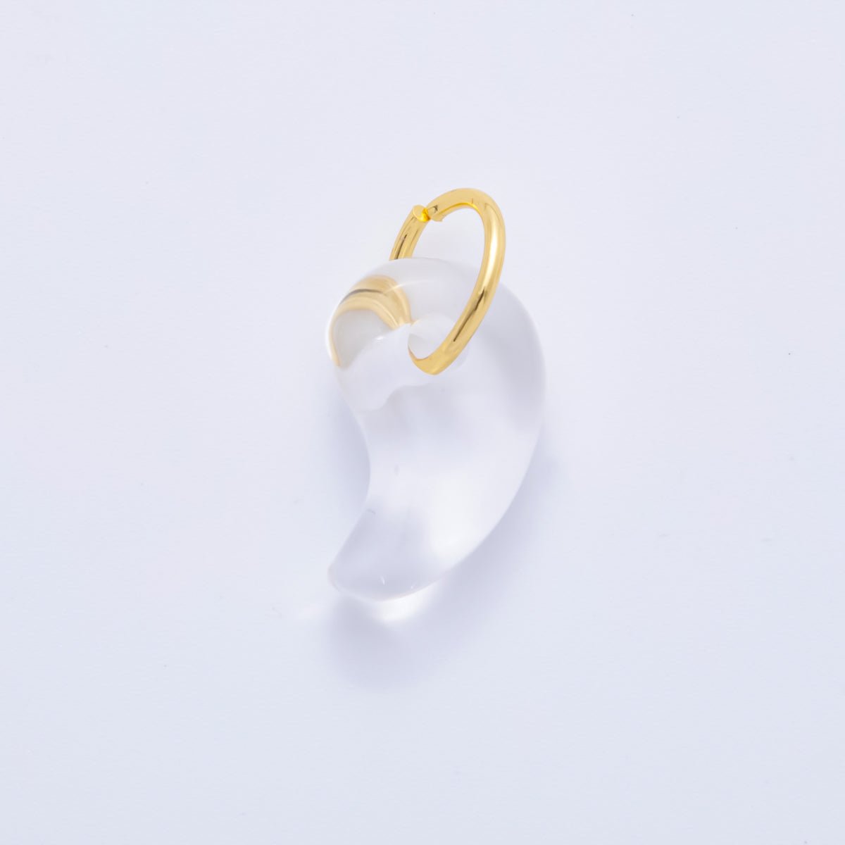 18K Gold Filled 22mm Carnelian, Quartz, Aventurine Comma Shape Gemstone Charm | AH842 AH843 - DLUXCA