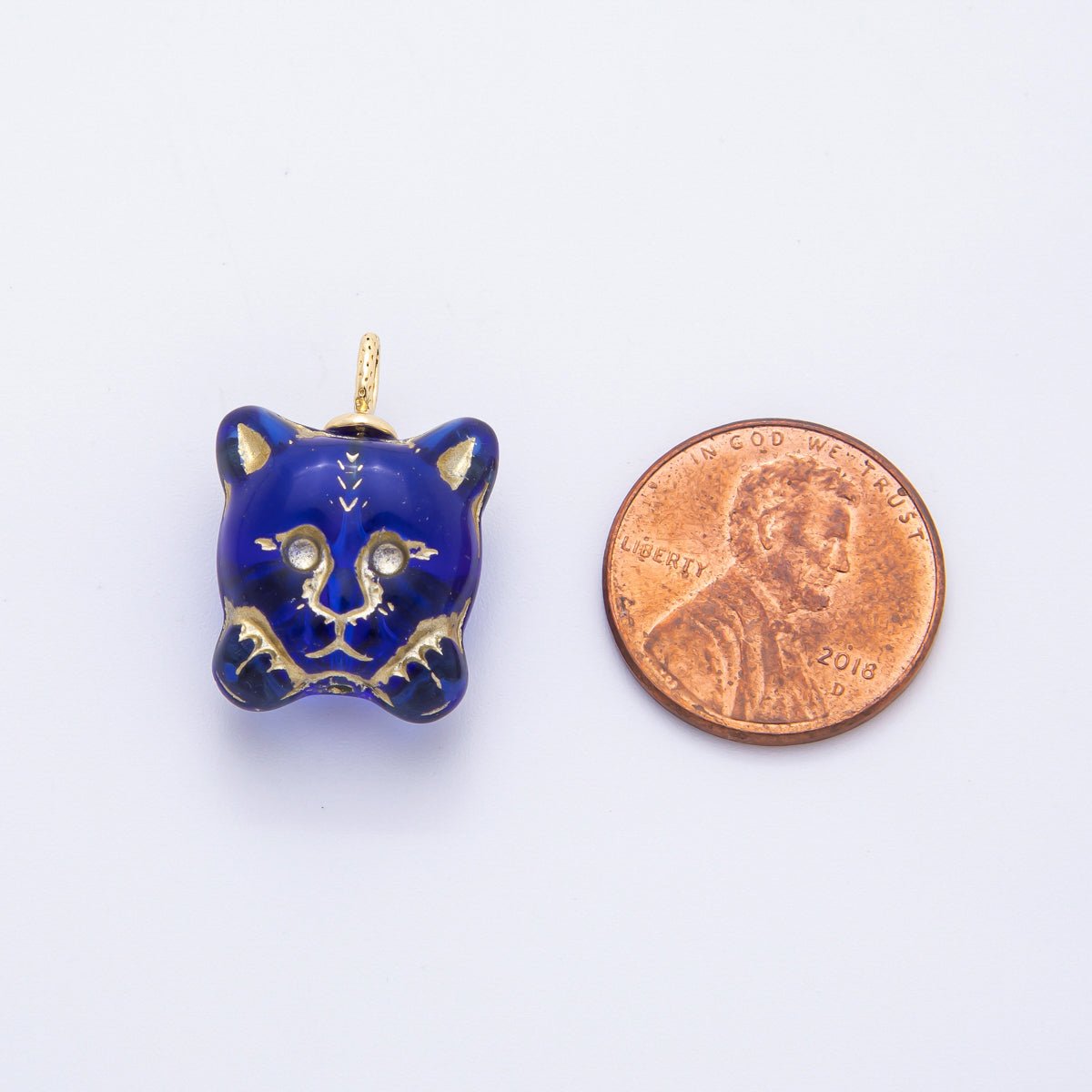 18K Gold Filled 22mm Colorful Czech Beads Small Bear Cub Charm | N235 - DLUXCA