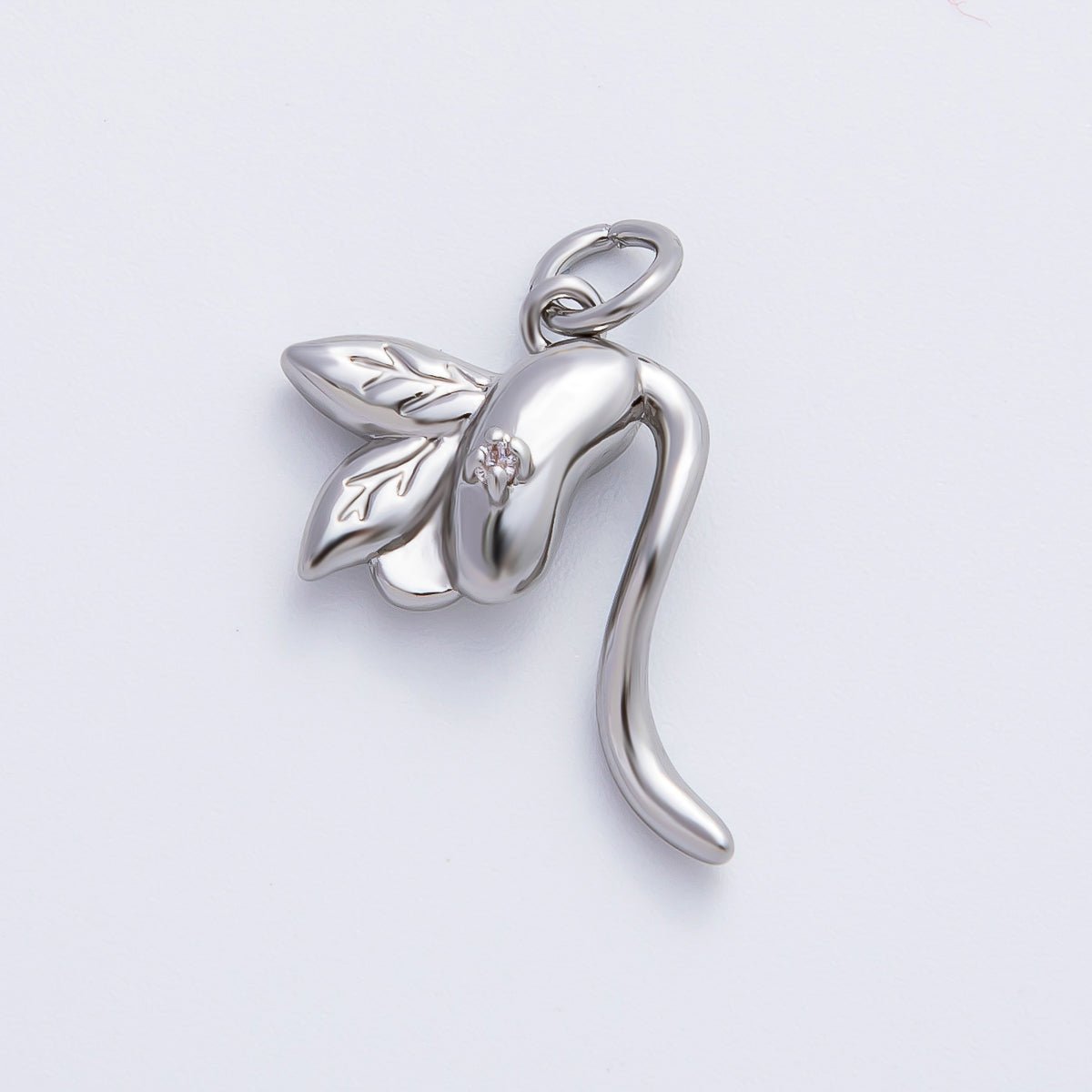 18K Gold Filled 22mm Round CZ Birth Flower 3D Multidimensional Charm in Gold & Silver | AF1354 - DLUXCA