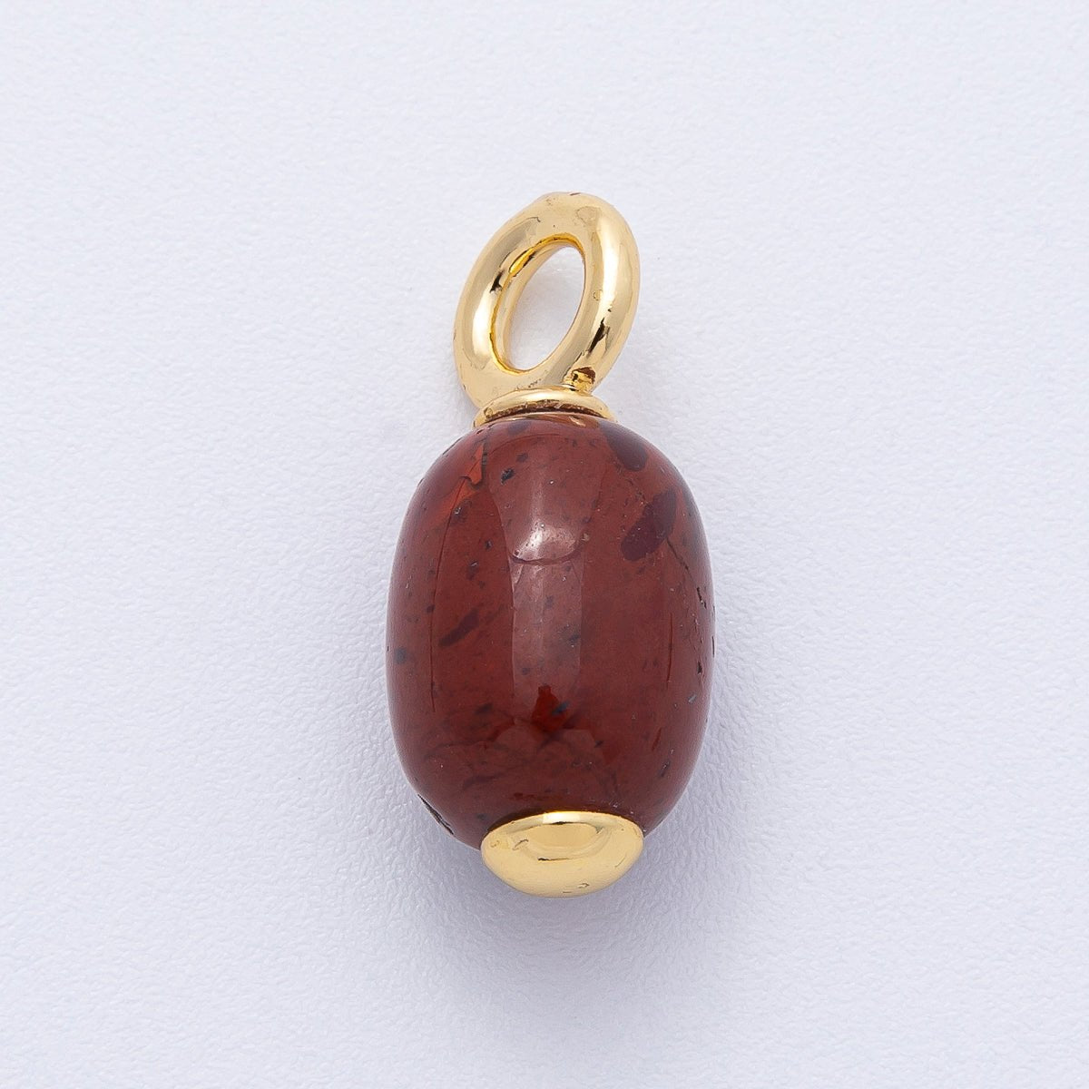 18K Gold Filled 23.5mm Natural Gemstone Tube Drop Charm | AK140 - AK142 - DLUXCA