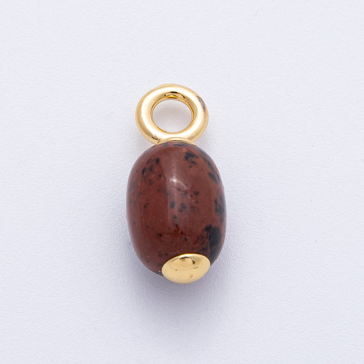18K Gold Filled 23.5mm Natural Gemstone Tube Drop Charm | AK140 - AK142 - DLUXCA