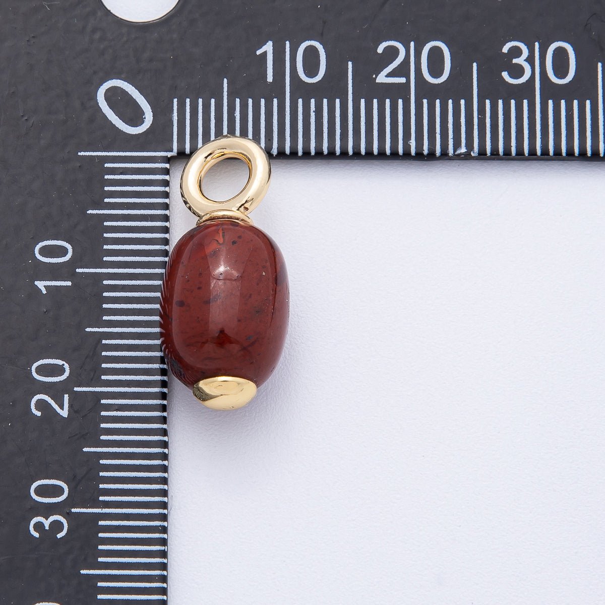 18K Gold Filled 23.5mm Natural Gemstone Tube Drop Charm | AK140 - AK142 - DLUXCA
