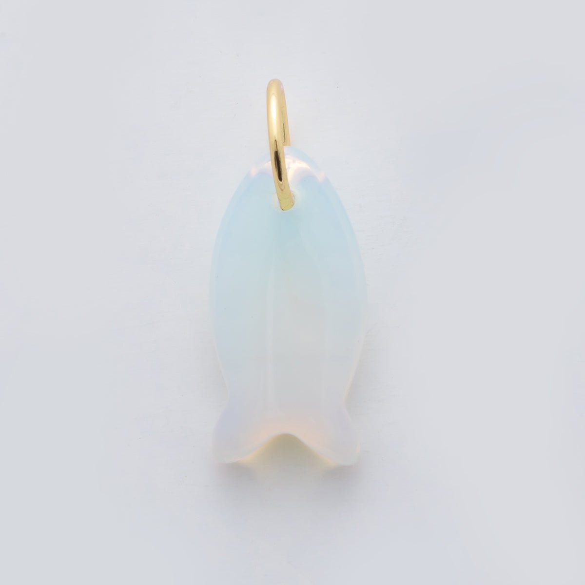 18K Gold Filled 23.7mm Natural Gemstone Fish Charm | C317 - C435 - DLUXCA