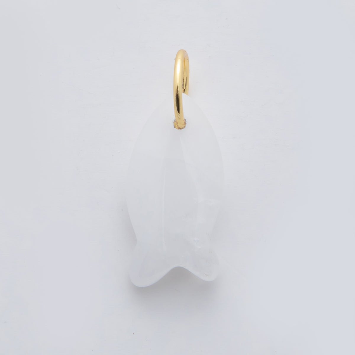 18K Gold Filled 23.7mm Natural Gemstone Fish Charm | C317 - C435 - DLUXCA