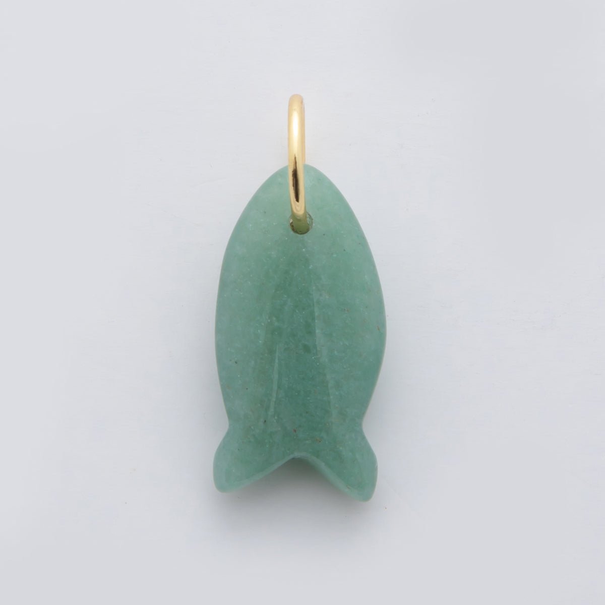 18K Gold Filled 23.7mm Natural Gemstone Fish Charm | C317 - C435 - DLUXCA