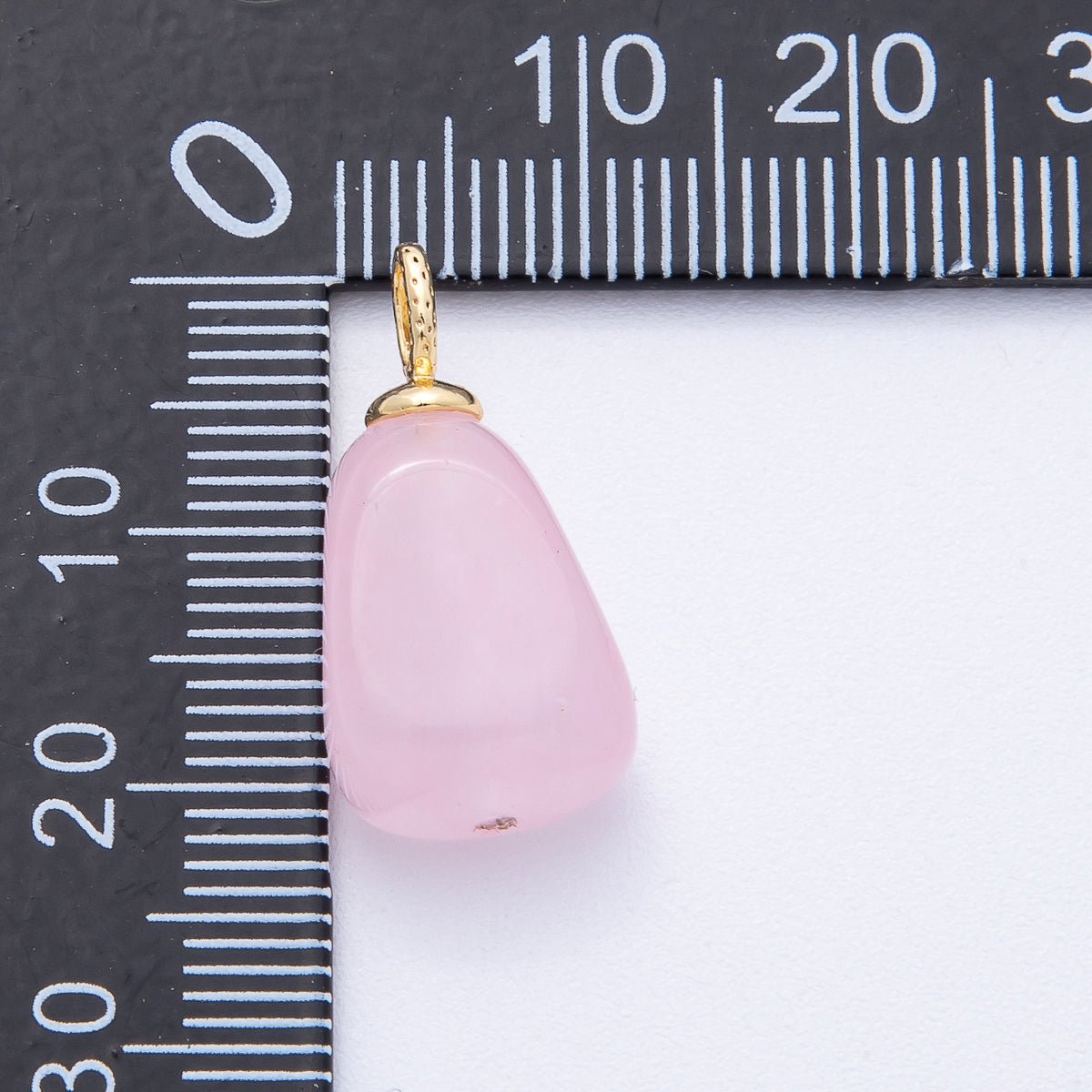 18K Gold Filled 23mm Red, Yellow, Pink Quartz Geometric Gemstone Charm | AK125 AK126 - DLUXCA