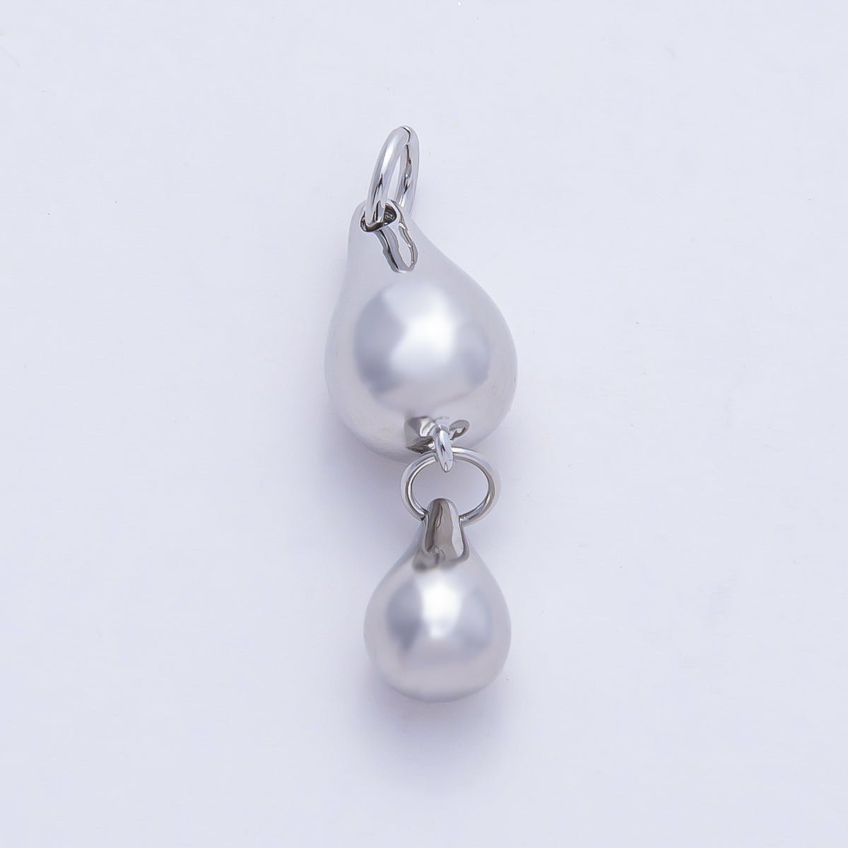 18K Gold Filled 24mm Double Teardrop Dangling Drop Charm in Gold & Silver | AF1432 - DLUXCA