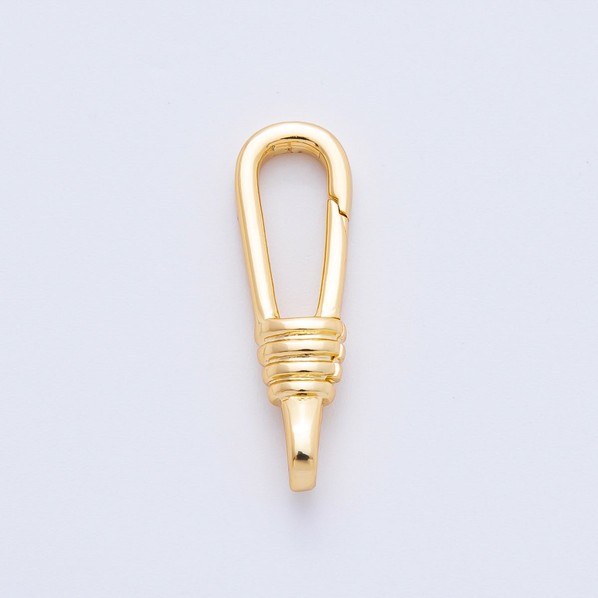 18K Gold Filled 24mm Long Oval Push Gate Clasp Charm Finding | Z1407 - DLUXCA